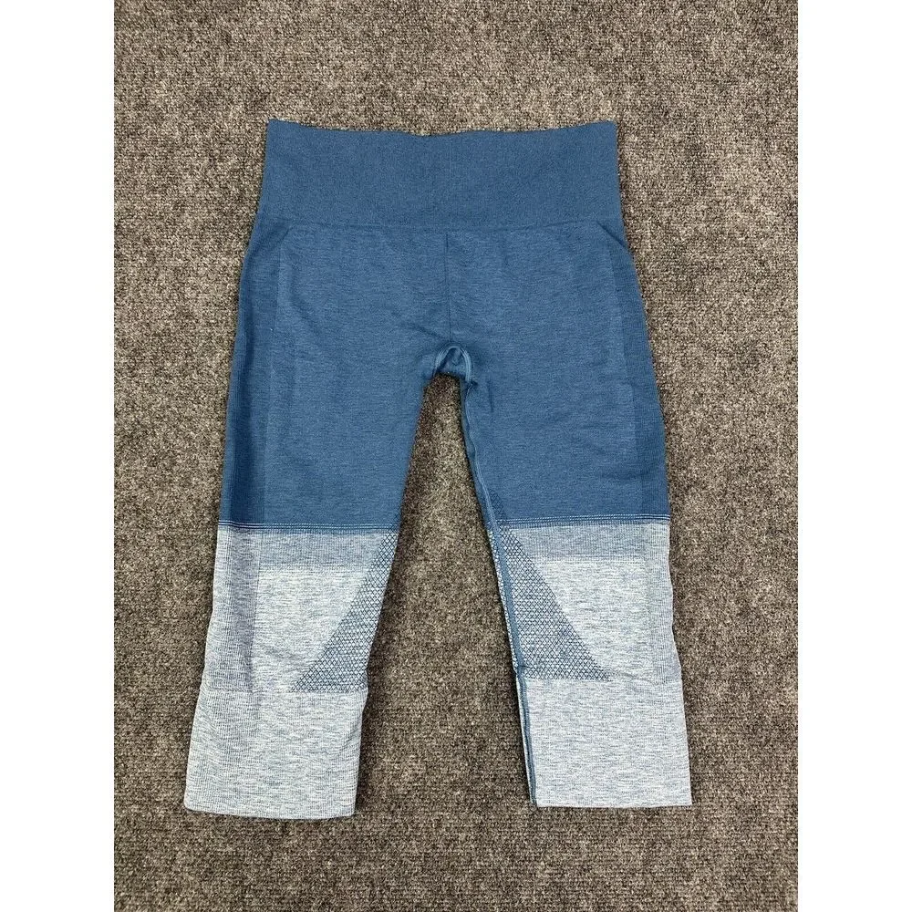 Lululemon Leggings Womens 8 Blue‎ Ombre Seamlessly Street Crop Athletic Gym